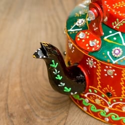 インドのデコレーションやかん - 赤×緑 - サブ4