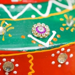 インドのデコレーションやかん - 赤×緑 - サブ5