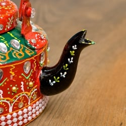 インドのデコレーションやかん - 赤×緑クリアストーンB - サブ4