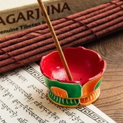 蓮の花のインド香&ネパール香立て(小)【直径約5.5cm】