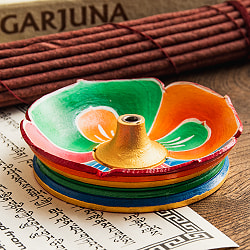 蓮の花のインド香＆ネパール香立て（大）【直径約9cm】 - サブ3