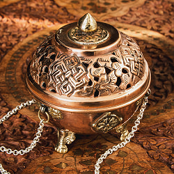 伝統チベタン香炉 吊り下げられるハンギング式 - サブ2