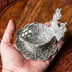 ガネーシャとラクシュミーのホワイトメタルの両手皿　（中） - サブ5