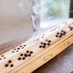 マンゴーウッドのお香立て 山タイプ Lサイズ ゾウ柄 - サブ3