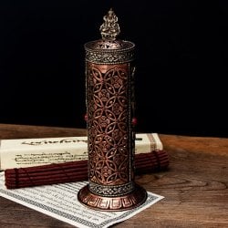 銅造り チベット香用 龍神お香立て 龍神 【約24cm×約10cm】
