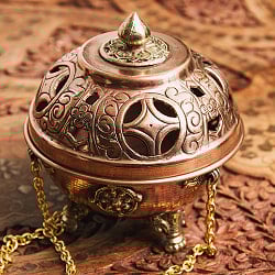 伝統チベタン香炉 吊り下げられるハンギング式 高さ10.5cm - サブ3