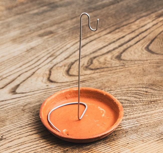 【6個セット】素焼きの素朴なネパール お香立て ロープ香、コーン香用 小物入れにも 4 - 単体での様子です。