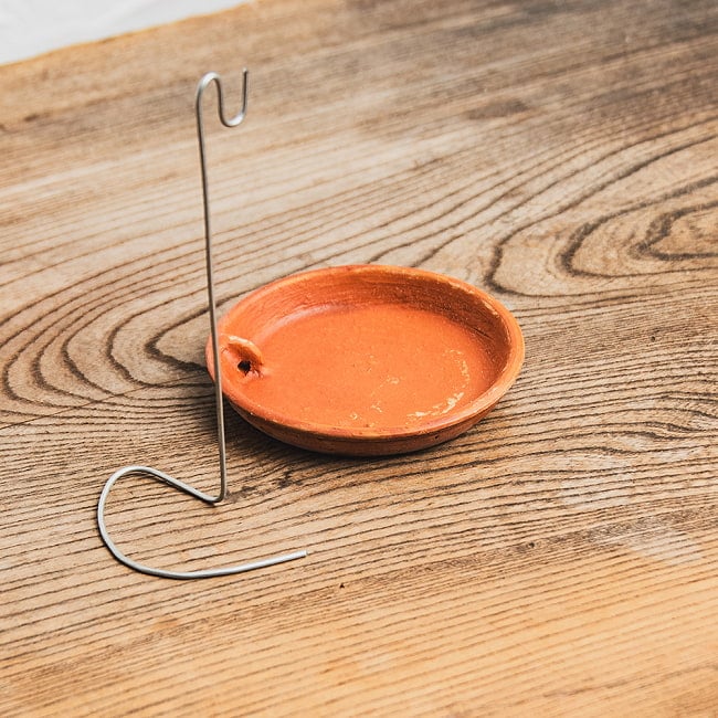 【6個セット】素焼きの素朴なネパール お香立て ロープ香、コーン香用 小物入れにも 8 - このように取り外しが出来ます。