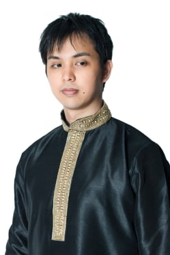 クルタ・パジャマ - ブラック【光沢生地ゴージャス】 - サブ4