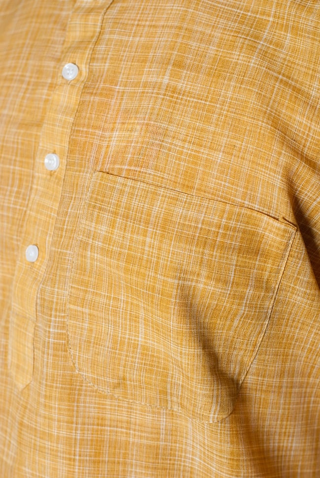 クルタ・パジャマ -  オレンジ【シンプルコットン】 5 - 華やかな装飾が施されています。