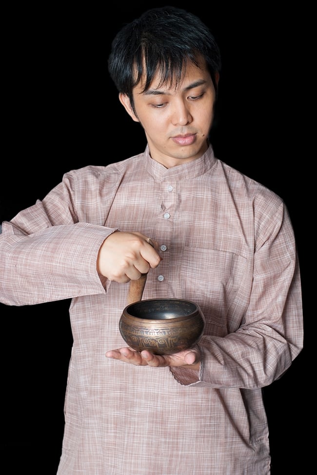 クルタ・パジャマ - 薄小豆色【シンプルコットン】 8 - これを着ればあなたもインド人に！