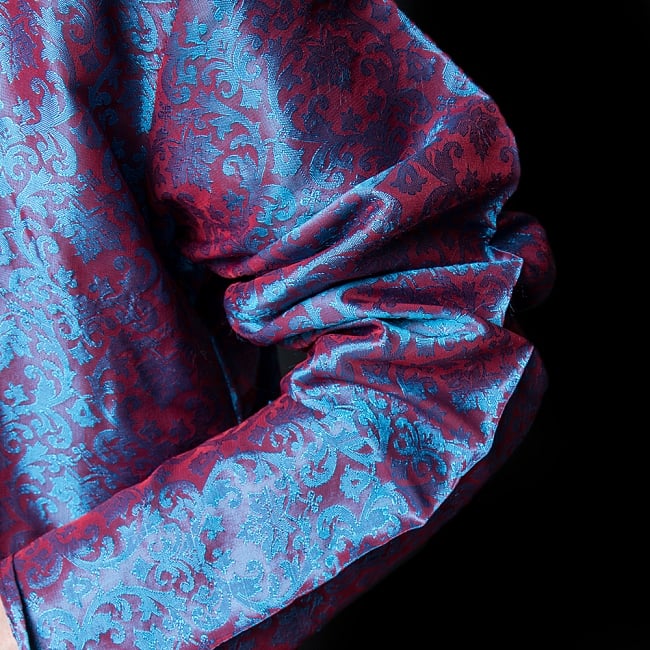 クルタ・パジャマ【光沢生地 水色&パープル】 7 - ポケットもあるので小物を入れるのにも便利です。