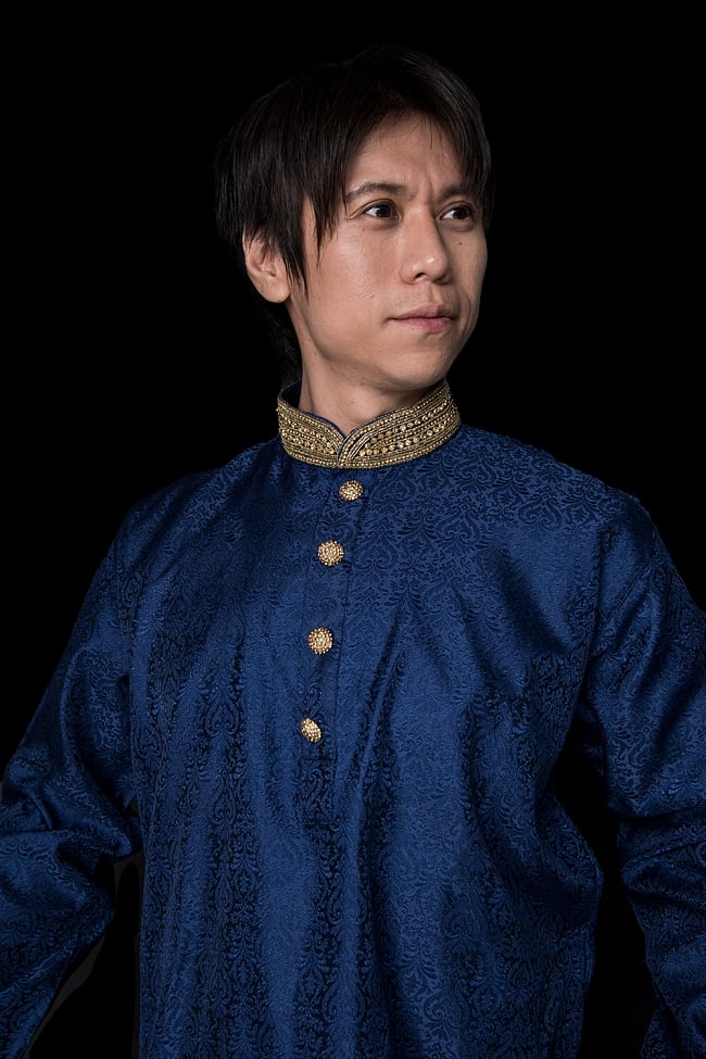 クルタ・パジャマ - グランドネイビー 8 - これを着ればあなたもインド人に！