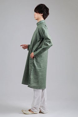 〔各色あり〕ダイヤ刺繍　クルタ・パジャマ上下セット　インドの男性民族衣装 - サブ2