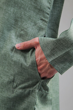 〔各色あり〕ダイヤ刺繍　クルタ・パジャマ上下セット　インドの男性民族衣装 - サブ5