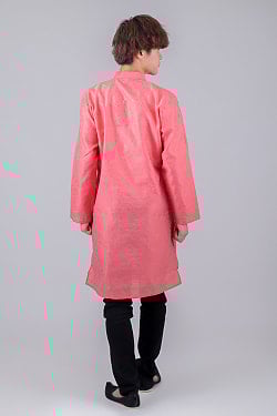 〔インドクオリティ・訳あり〕ほどよい光沢感　更紗デザインのカジュアルクルタ・パジャマ　※上着のみパンツ付属なし - サブ3