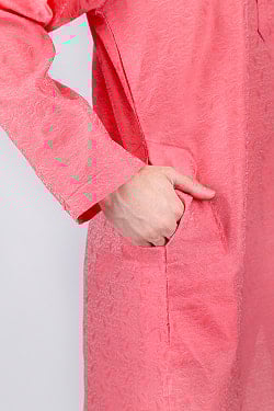 〔インドクオリティ・訳あり〕ほどよい光沢感　更紗デザインのカジュアルクルタ・パジャマ　※上着のみパンツ付属なし - サブ5