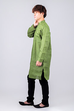 〔インドクオリティ〕ナチュラル感のあるシャンブレー生地　カジュアルクルタ・パジャマ　※上着のみパンツ付属なし - サブ2