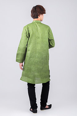 〔インドクオリティ〕ナチュラル感のあるシャンブレー生地　カジュアルクルタ・パジャマ　※上着のみパンツ付属なし - サブ3