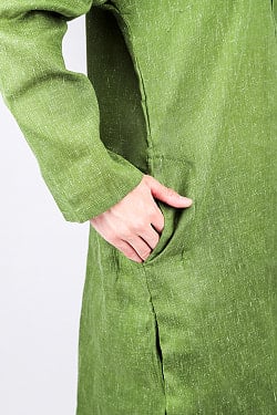 〔インドクオリティ〕ナチュラル感のあるシャンブレー生地　カジュアルクルタ・パジャマ　※上着のみパンツ付属なし - サブ5