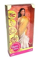 インドのバービー人形 - 黄色×白サリーの商品写真