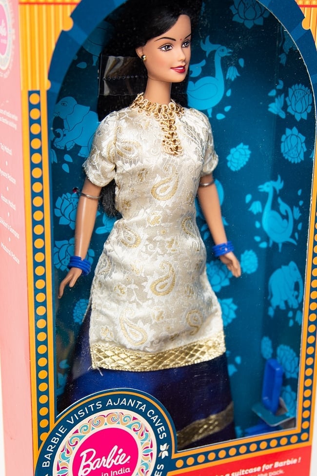 インドのバービー人形 アジャンター洞窟を見学 3 - インドの伝統衣装に身を包んでいます。