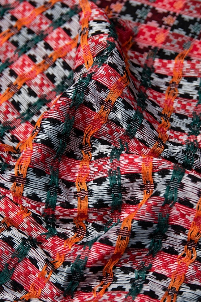 [約2メートル]ネパール伝統のダッカ織り布 6 - 裏地はこのようになっています。