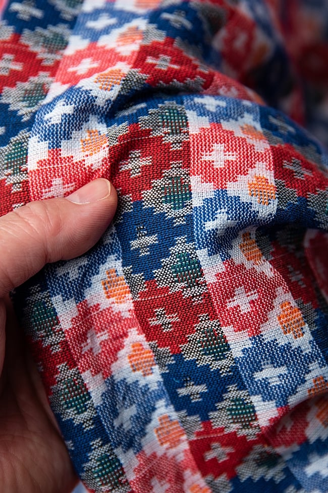 ネパール伝統のダッカ織り布 1メートル切り売り 5 - 肌触りもとっても良いんですよ！