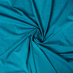 〔1m切り売り〕南インドのシンプル無地コットン布〔幅約109cm〕 - ブルーグリーンの商品写真