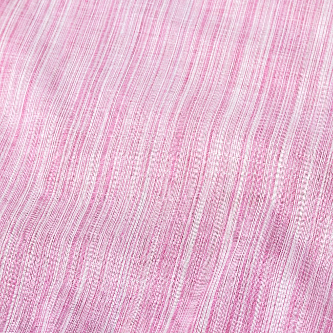 〔1m切り売り〕南インドのハーフボーダーコットンクロス〔幅約110cm〕 - ピンク 2 - とても素敵な雰囲気です