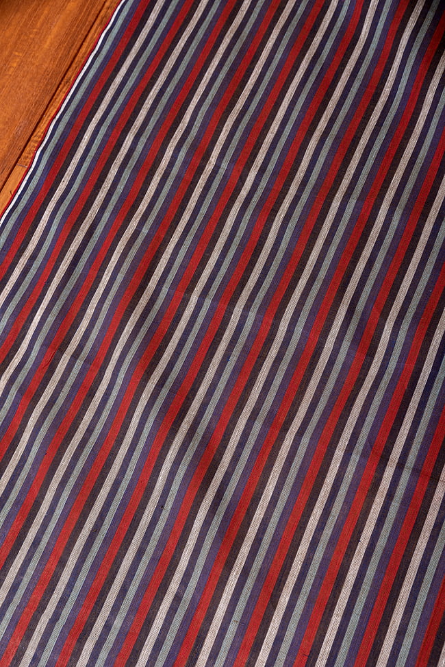 〔1m切り売り〕南インドのストライプ布〔幅約106.5cm〕 2 - とても素敵な雰囲気です