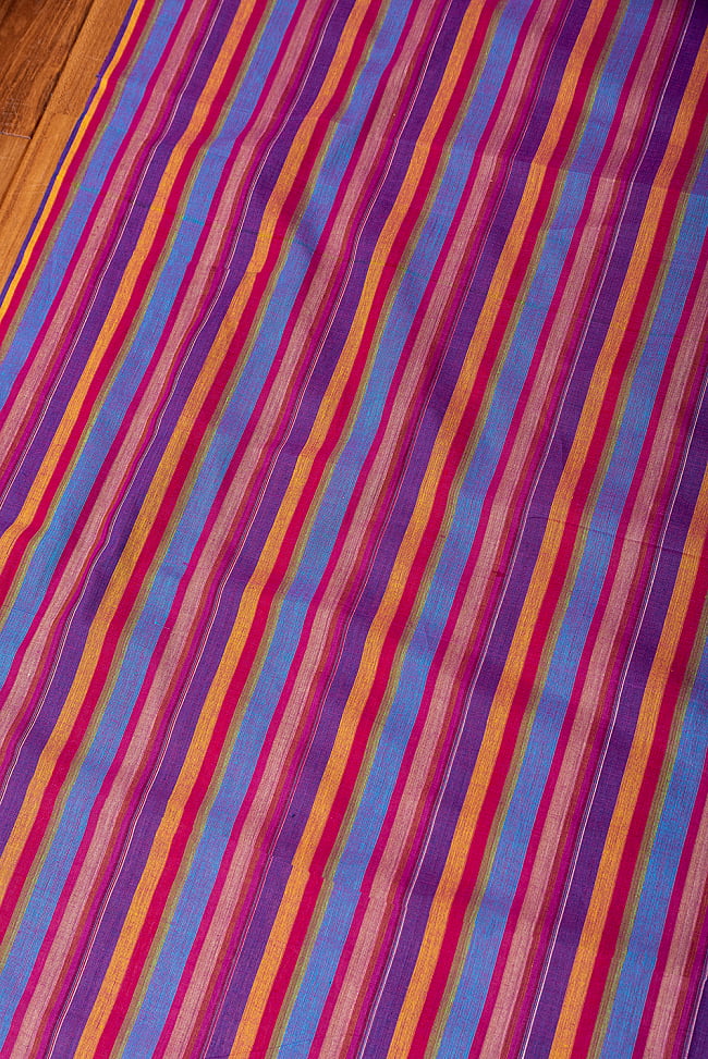 〔1m切り売り〕南インドのストライプ布〔幅約111cm〕 2 - とても素敵な雰囲気です