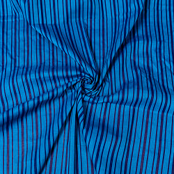〔1m切り売り〕南インドのストライプ布〔幅約110cm〕 - ブルー系の商品写真