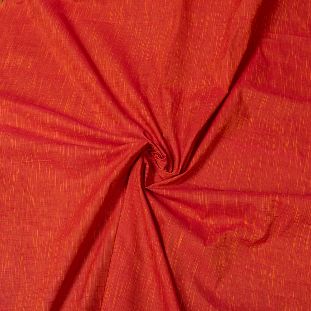 〔1m単位切り売り〕インドのシンプル無地コットン布〔幅約110cm〕 - ブラッドオレンジ系1枚目の説明写真です