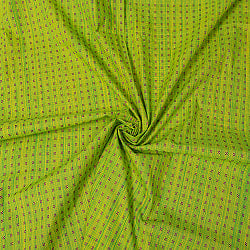 〔1m切り売り〕インドのシンプルドット模様のコットン布〔幅約112cm〕 - グリーン系