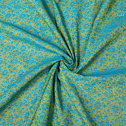 〔1m切り売り〕インドの更紗刺繍コットン布〔幅約109cm〕 - ブルー×イエロー系の商品写真