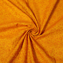 〔1m切り売り〕インドの更紗刺繍コットン布〔幅約109cm〕 - イエロー×オレンジ系の商品写真
