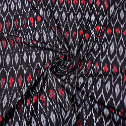 〔1m切り売り〕インドの伝統絣織り布　イカット織り生地　〔幅約114cm〕 - ブラック系の商品写真