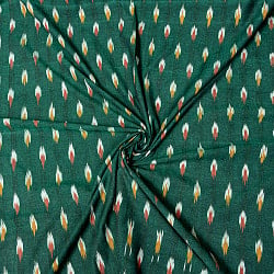 〔1m切り売り〕インドの伝統絣織り布　イカット織り生地　〔幅約112cm〕 - グリーン系の商品写真