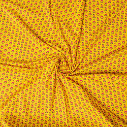 〔1m切り売り〕南インドの小花柄布〔幅約104cm〕 - イエロー系の商品写真
