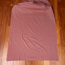 〔1m単位切り売り〕南インドのアローストライプ布〔幅約105cm〕 - グレー×ピンク系 - サブ2