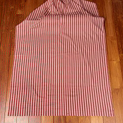 〔1m単位切り売り〕南インドのアローストライプ布〔幅約104.5cm〕 - ホワイト×ピンク系 - サブ2