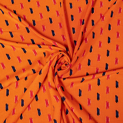 〔1m単位切り売り〕南インドの絣織り風パターン布〔幅約109.5cm〕 - オレンジ系 - サブ5