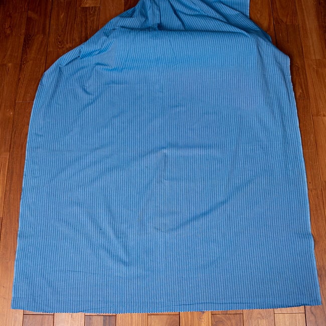 〔1m切り売り〕南インドのシンプルコットン　ストライプ模様布〔約106cm〕 - 水色 2 - とても素敵な雰囲気です