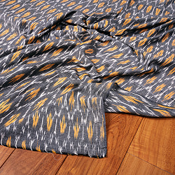 〔1m切り売り〕インドの伝統絣織り布　イカット織り生地　〔約106cm〕 - グレーの商品写真