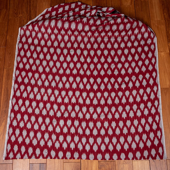 〔1m切り売り〕インドの伝統絣織り布　イカット織り生地　〔約106cm〕 - えんじ 2 - とても素敵な雰囲気です