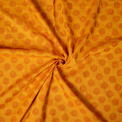 〔1m切り売り〕南インドのコインドット　水玉模様布〔約106cm〕 - イエロー×オレンジの商品写真