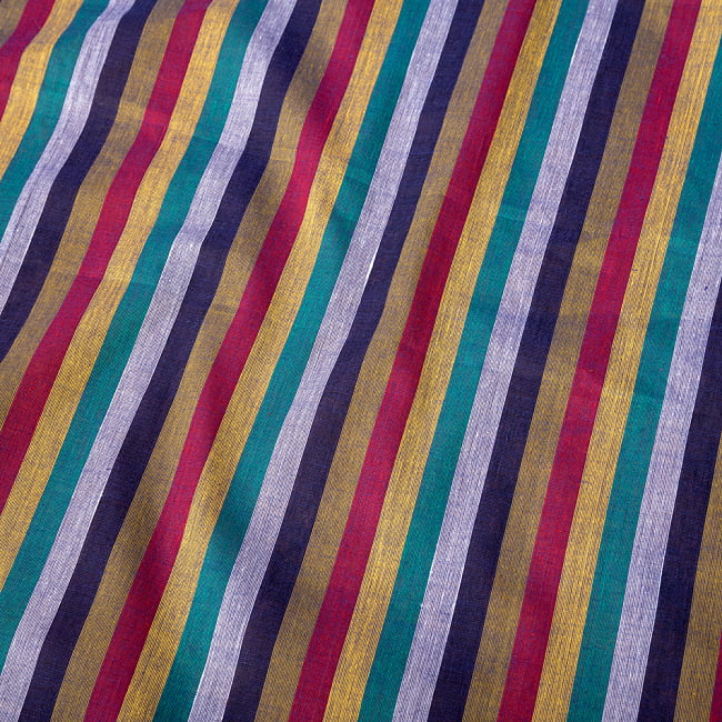 〔1m切り売り〕南インドのストライプ布〔約106cm〕 - セーシェル 4 - インドならではの布ですね。