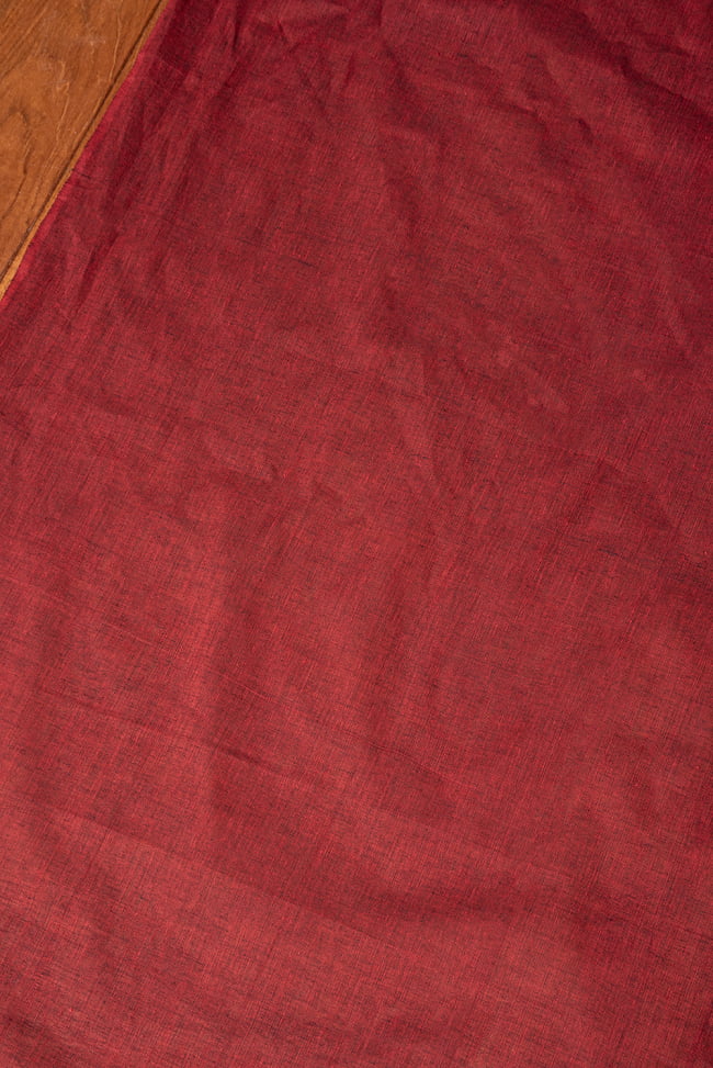 〔1m切り売り〕南インドのシンプル無地コットン布〔約106cm〕 - えんじ 3 - 1mの長さごとにご購入いただけます。