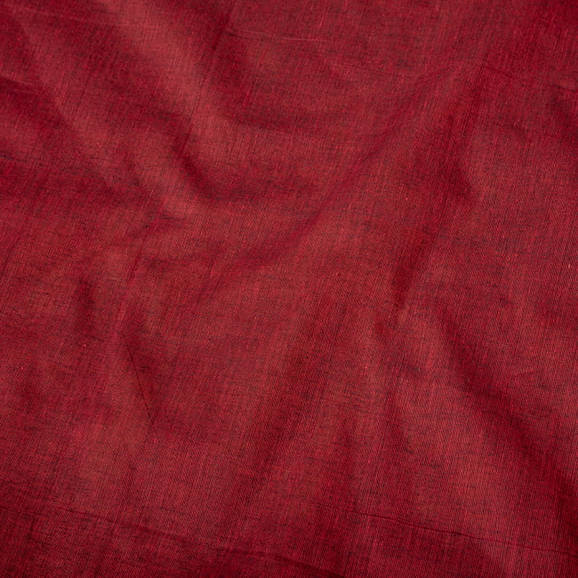 〔1m切り売り〕南インドのシンプル無地コットン布〔約106cm〕 - えんじ 4 - インドならではの布ですね。